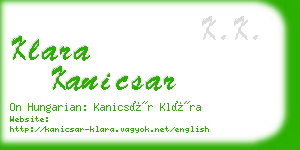 klara kanicsar business card